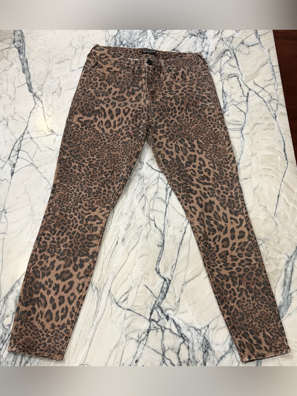 Dear John Brown and Black Leopard Print Skinny Jeans